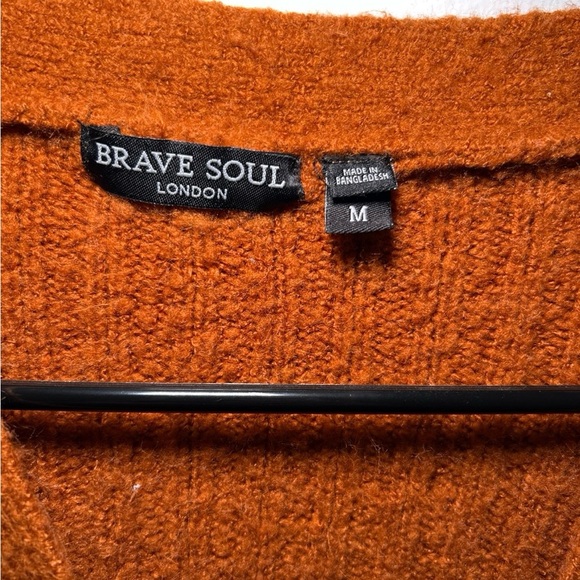 Brave Soul Rust Ribbed Cardigan - Picture 3 of 3